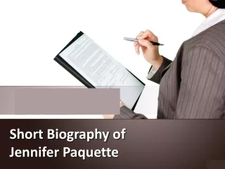 Short Biography of Jennifer Paquette