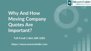 why and how moving company quotes are important