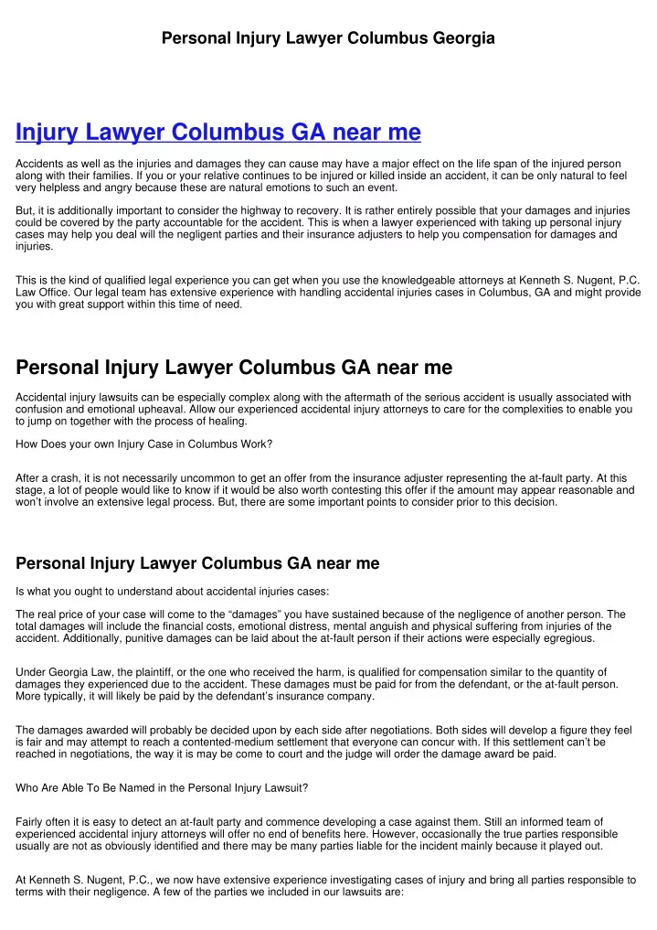 personal injury lawyer columbus georgia