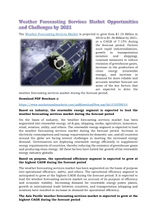 the weather forecasting services market