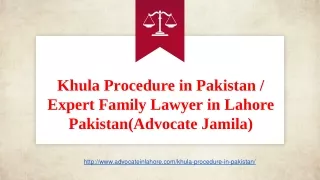 Consultant For Khula in Pakistan & Khula Pakistani Law : Advocate Jamila