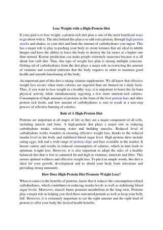 lose weight with a high protein diet
