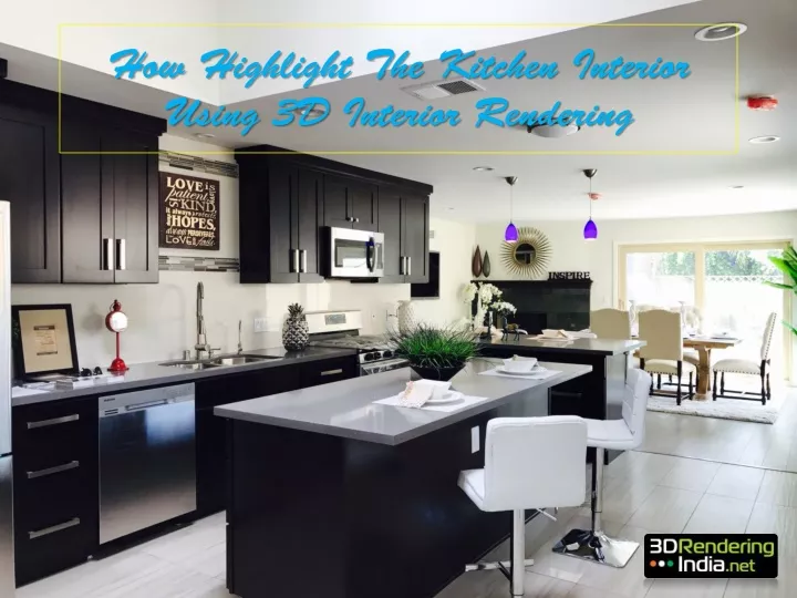 how highlight the kitchen interior using 3d interior rendering