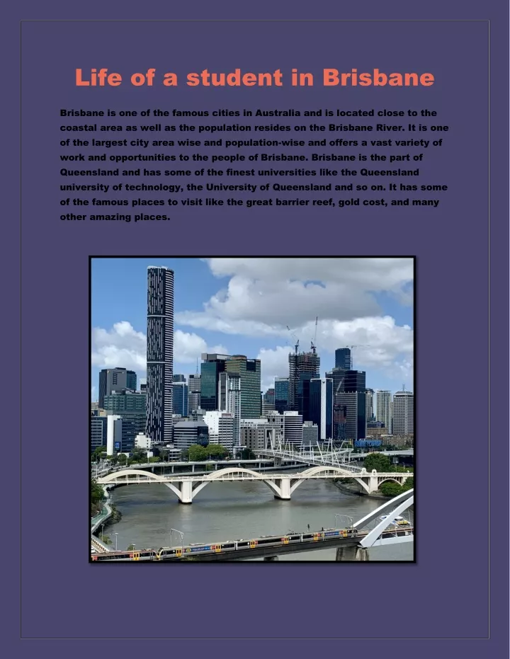 life of a student in brisbane