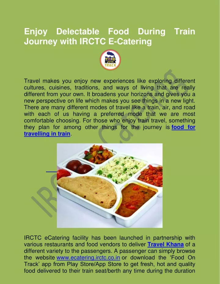 enjoy delectable food during train journey with