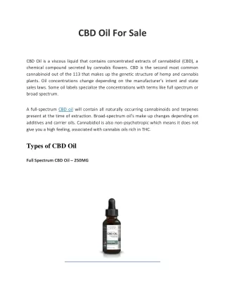 CBD Oil for Sale