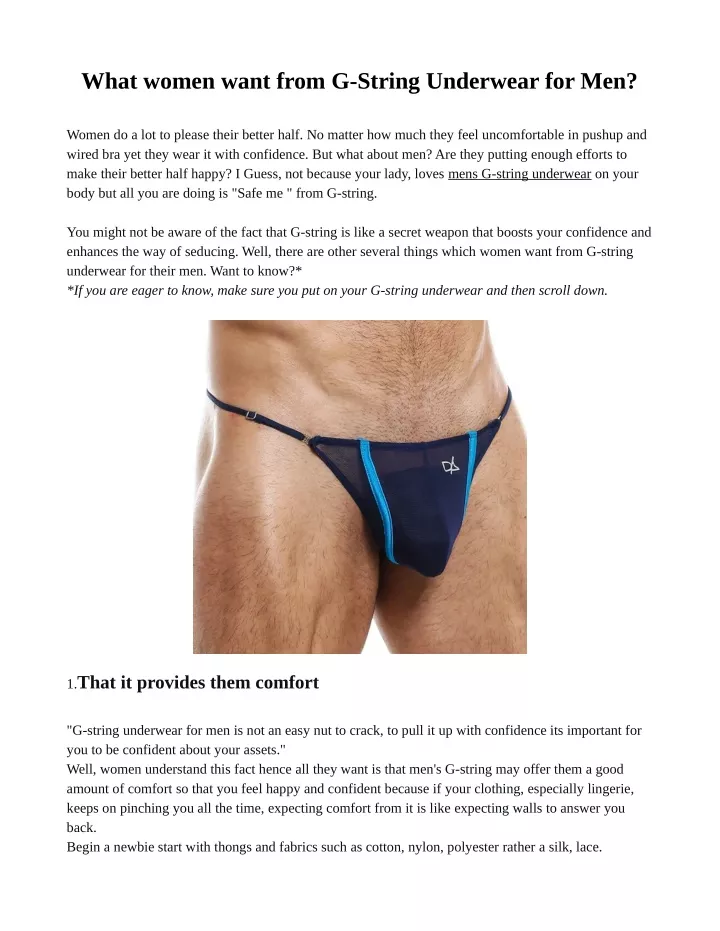 what women want from g string underwear for men
