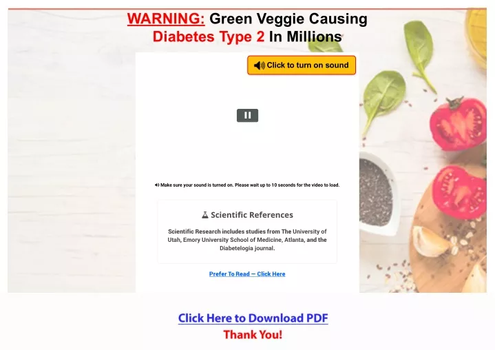 warning green veggie causing diabetes type