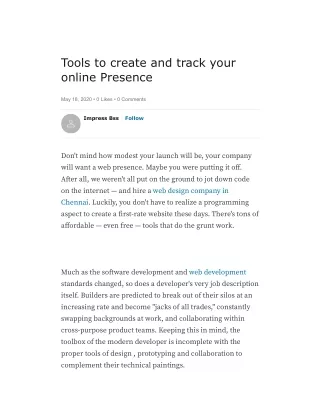 Tools to create and track your online Presence