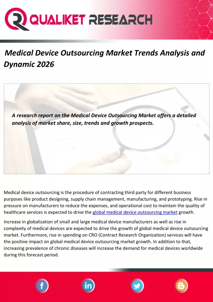 medical device outsourcing market trends analysis