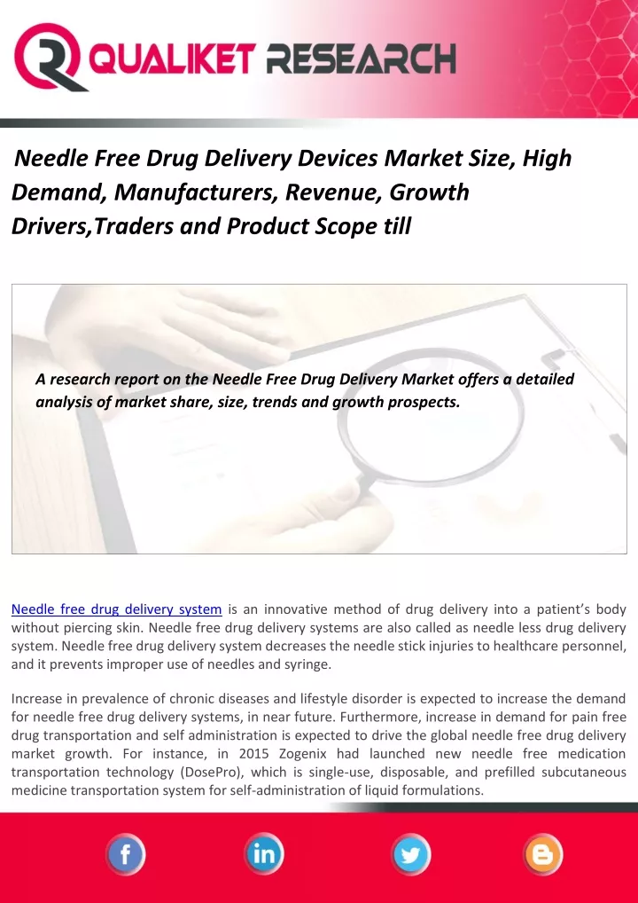 needle free drug delivery devices market size