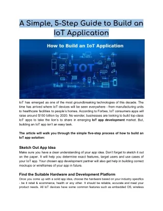 A Simple, 5-Step Guide to Build an IoT Application