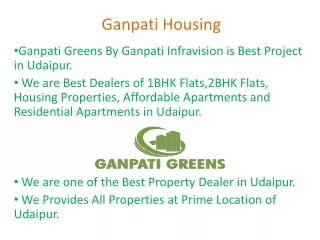 1 BHK Flats in Udaipur | 2 BHK Flats in Udaipur | Ganpati Infravision Pvt Ltd