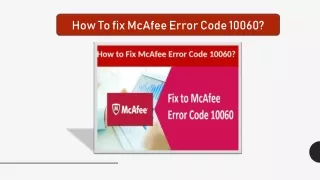 How To fix  Mcafee Error Code 10060
