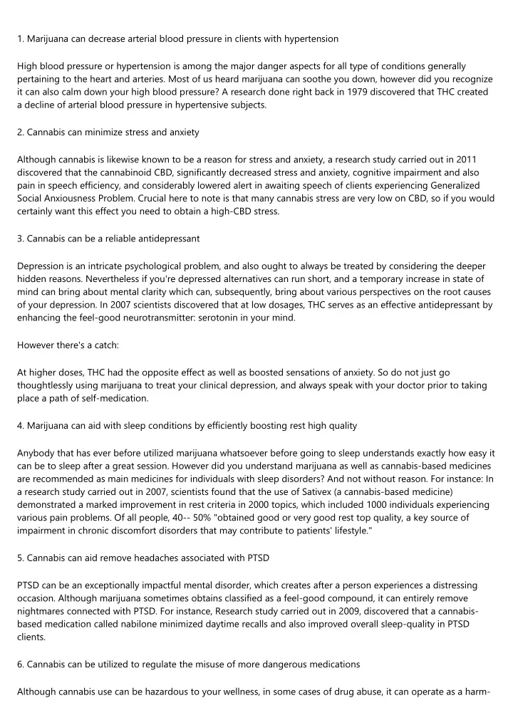 1 marijuana can decrease arterial blood pressure