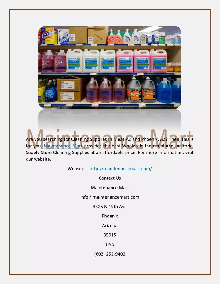 are you searching for cleaning supplies in mesa