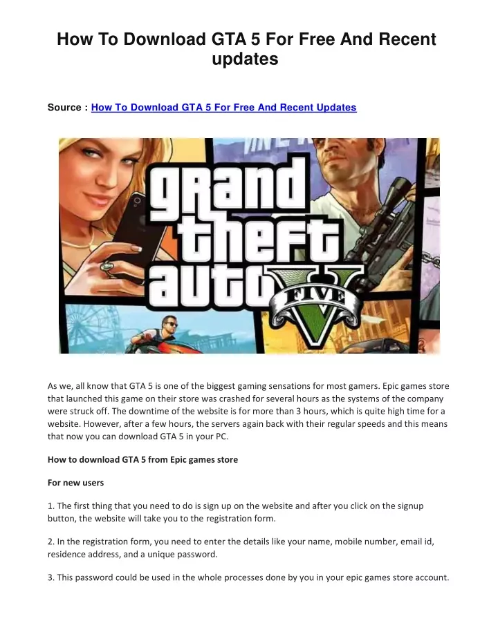 how to download gta 5 for free and recent updates