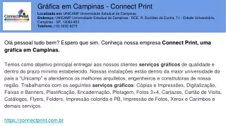 Gráfica em Campinas  - Connect Print