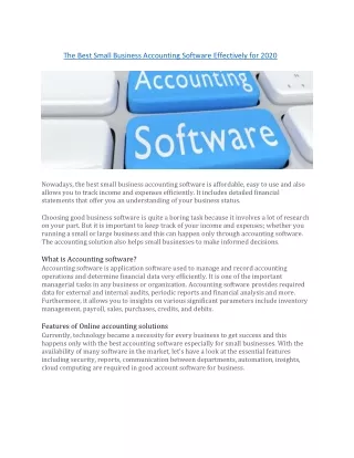 the best small business accounting software