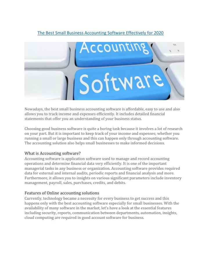 the best small business accounting software