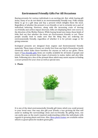environment friendly gifts for all occasions