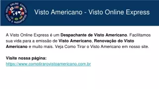 Despachante de Visto Americano - Visto Online Express