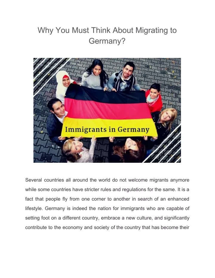 why you must think about migrating to germany