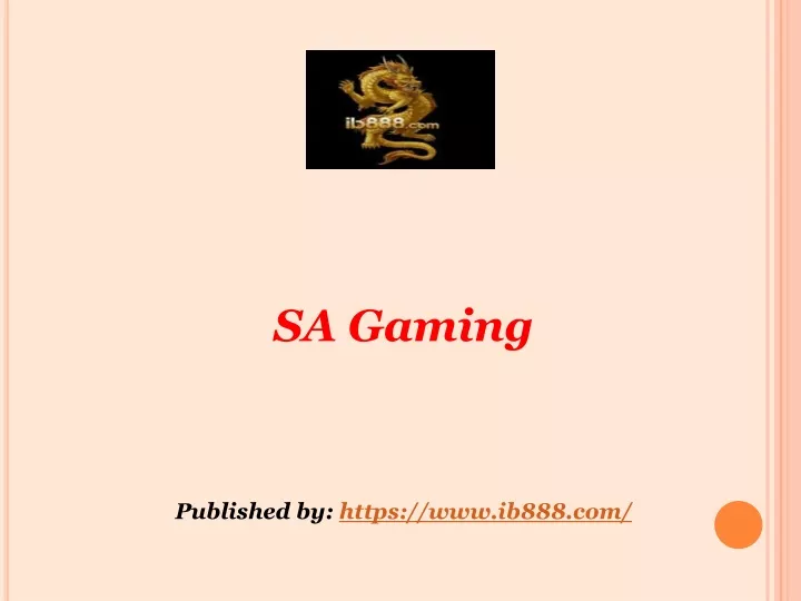 sa gaming published by https www ib888 com