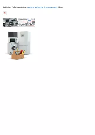 guidelines to rejuvenate your samsung washer