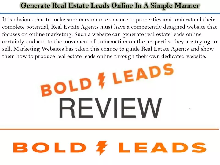 generate real estate leads online in a simple