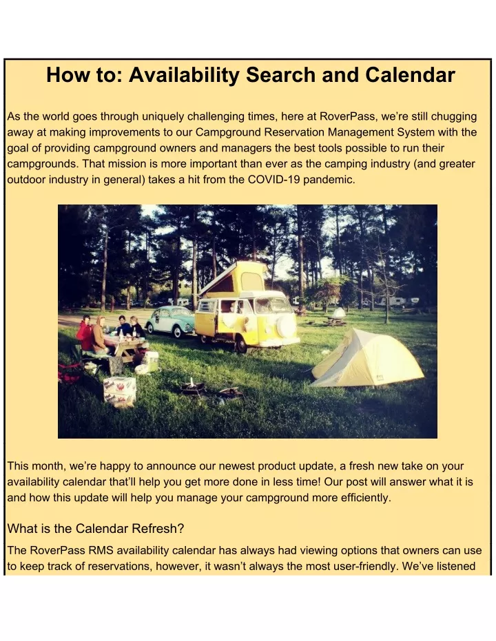 how to availability search and calendar