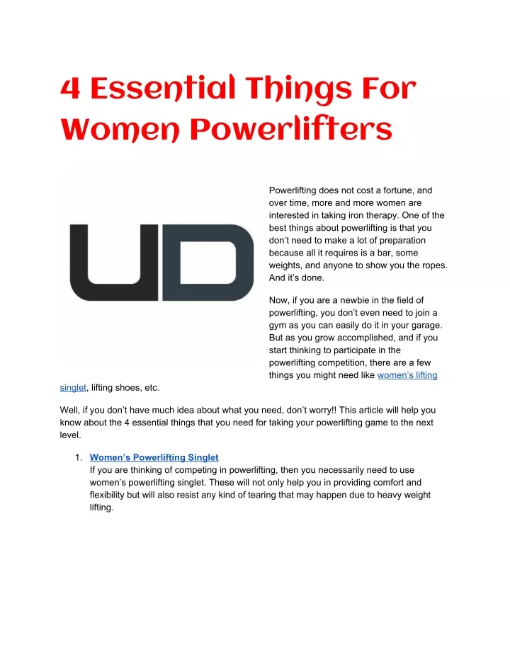 4 essential things for women powerlifters
