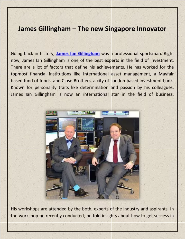 james gillingham the new singapore innovator