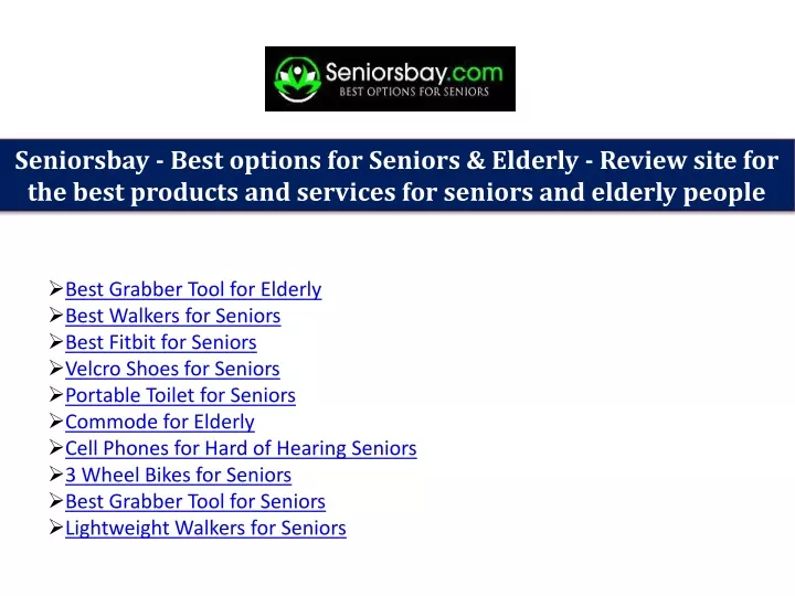 seniorsbay best options for seniors elderly