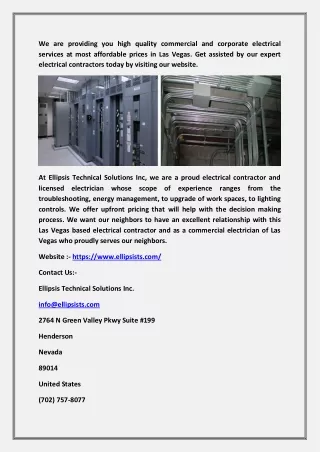 Corporate Electrical Contractors Las Vegas - Ellipsists.com