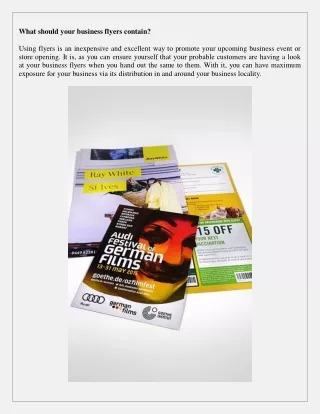 what should your business flyers contain using