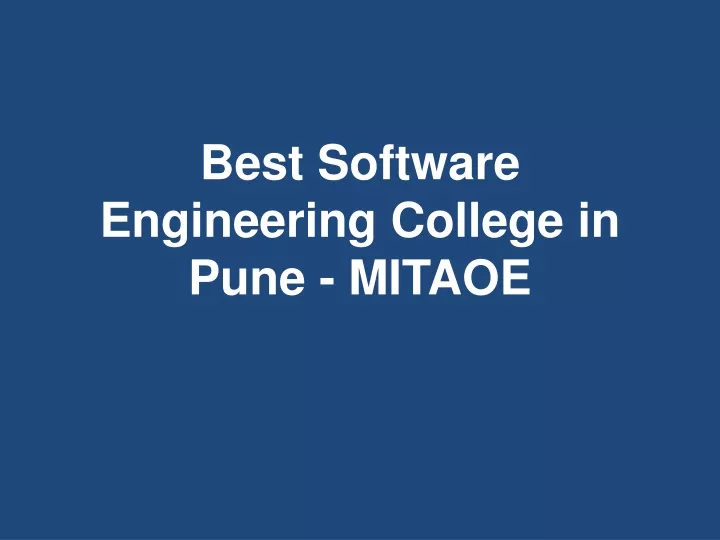 best software engineering college in pune mitaoe