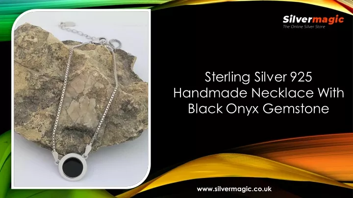 sterling silver 925 handmade necklace with black