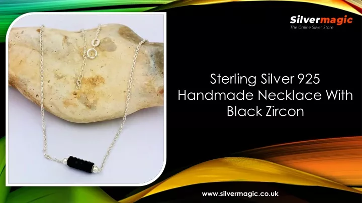 sterling silver 925 handmade necklace with black