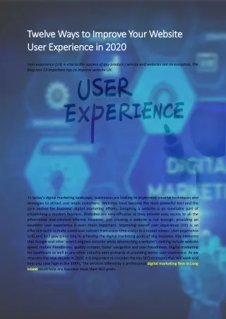 twelve ways to improve your website twelve ways