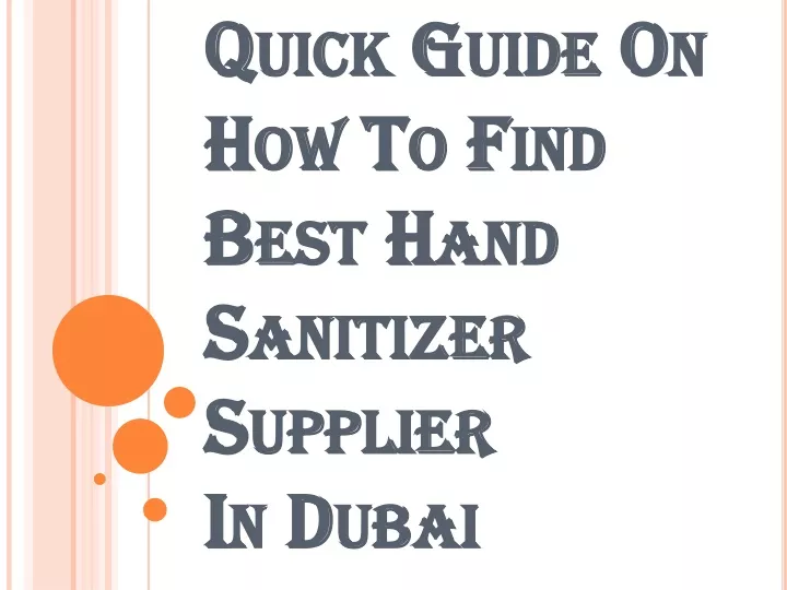 quick guide on how to find best hand sanitizer supplier in dubai