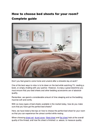 how to choose bed sheets for your room complete