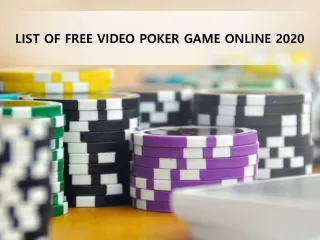 Types of Online Video Poker Games For Real Money