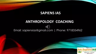 Sapiens IAS - Anthropology Coaching