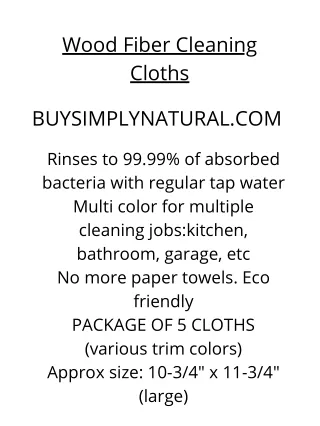 wood fiber cleaning cloths