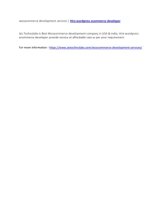 woocommerce development services hire wordpress