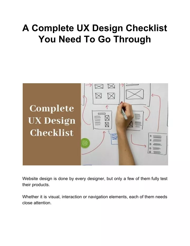 a complete ux design checklist you need