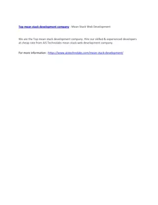 top mean stack development company mean stack