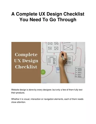 a complete ux design checklist you need to go through