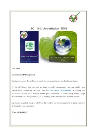 ISO 14001 Accreditation - EMS